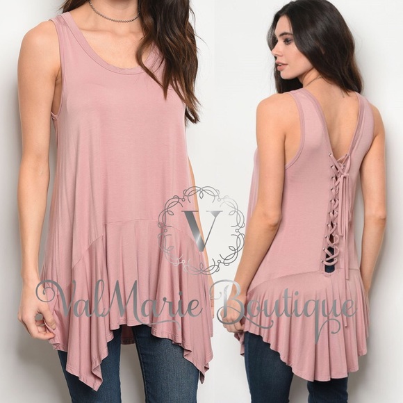 Lace up Mauve Tunic - Picture 3 of 7